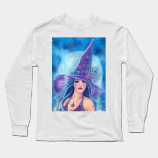 Halloween witch Mallory fantasy art by Renee Lavoie Long Sleeve T-Shirt